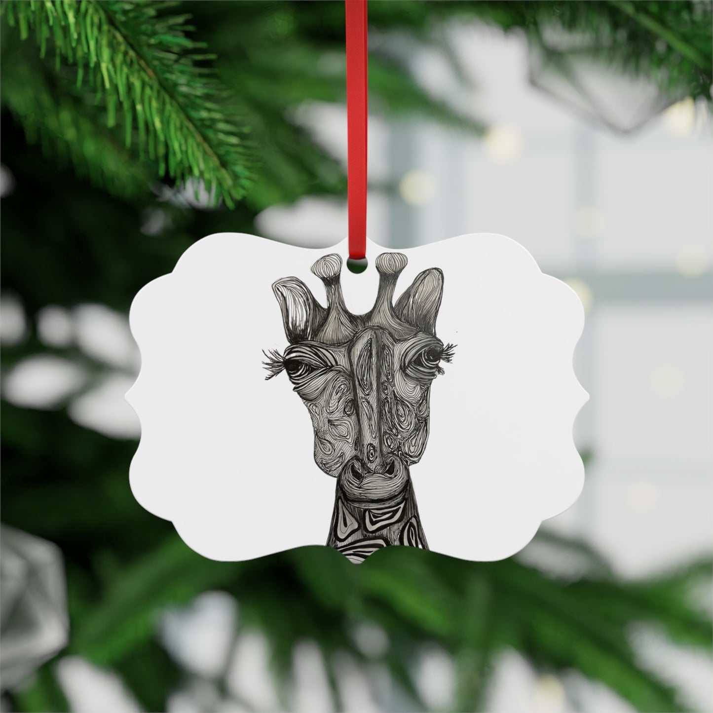 Gertie the Giraffe Metal Plaque Ornament