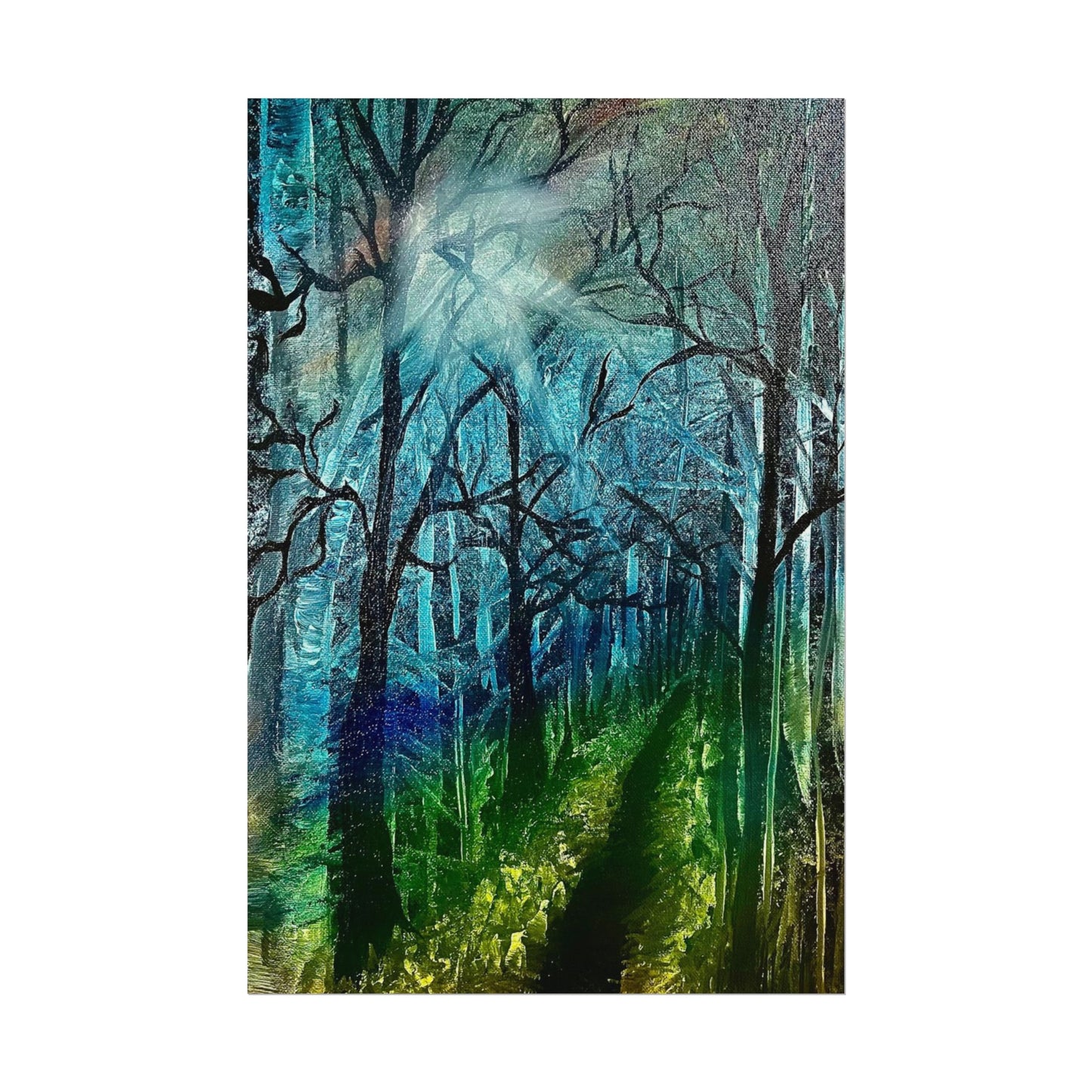 Quiet Walk....Textured Watercolor Matte Posters