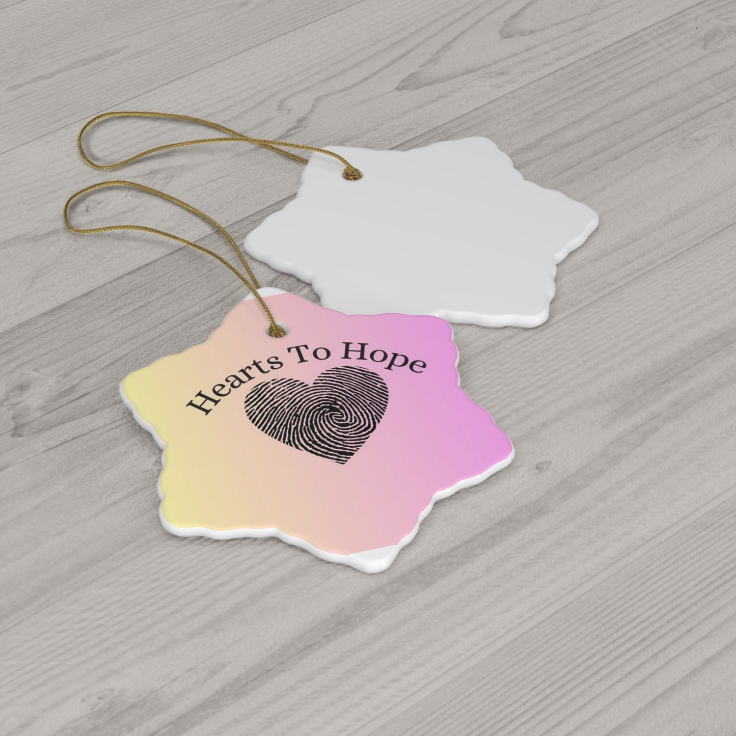 Help Hearts to Hope  Support Toys for Tots this holiday season!  Ceramic Ornament, 4 Shapes